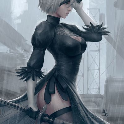 《尼尔机械纪元》战斗女神2B小姐姐COSPLAY